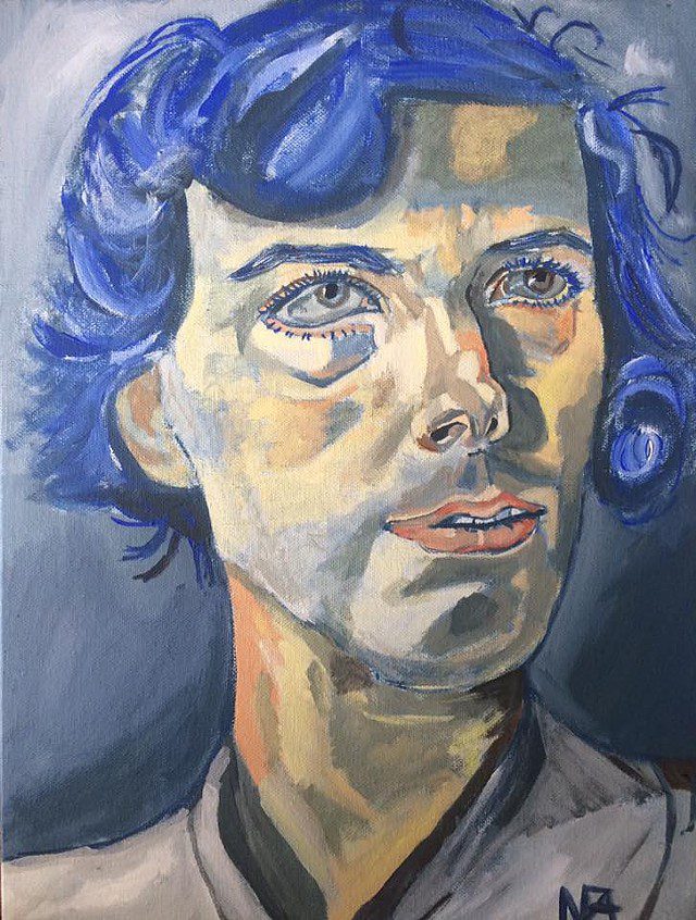 Nicole Anderson Lucian Freud's Head Of A Woman Study In Cobalt