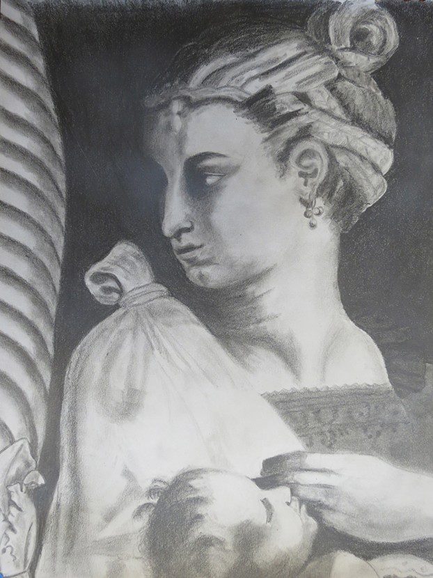 Detail Study from Cartoon For The Tapestry Of The Healing Of The Lame Man by Raphael